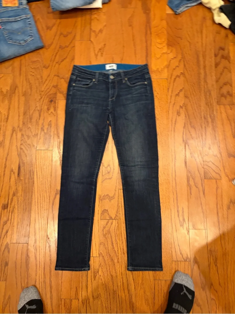 PAIGE Men's Dark Indigo Skinny Jeans Skyline Ankle Peg
